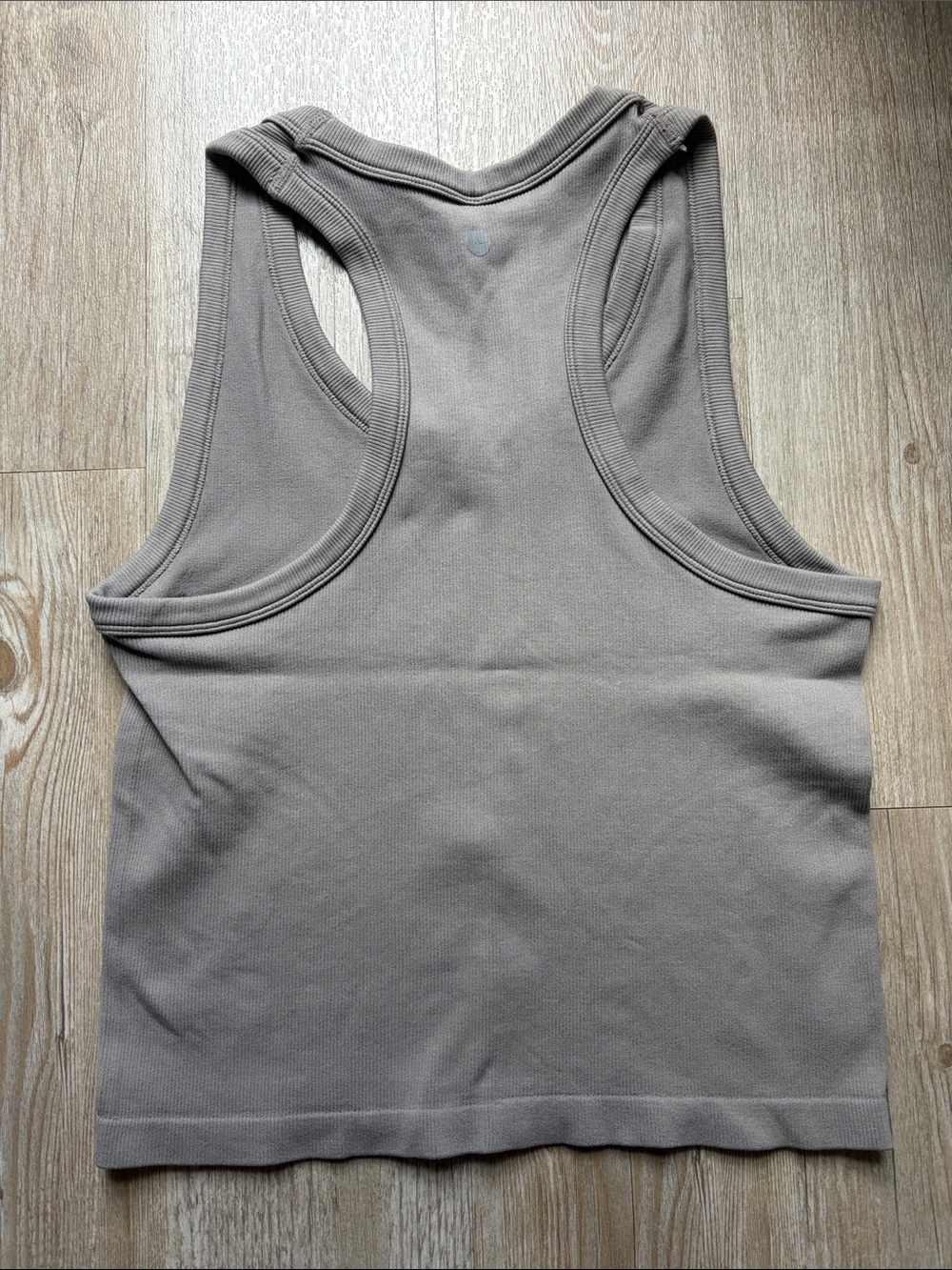 Women’s Ribbed Tank Top Set - White, Beige, Taupe - Picture 3 of 7